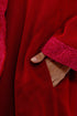 Embroidered long coat in cotton with hoodie